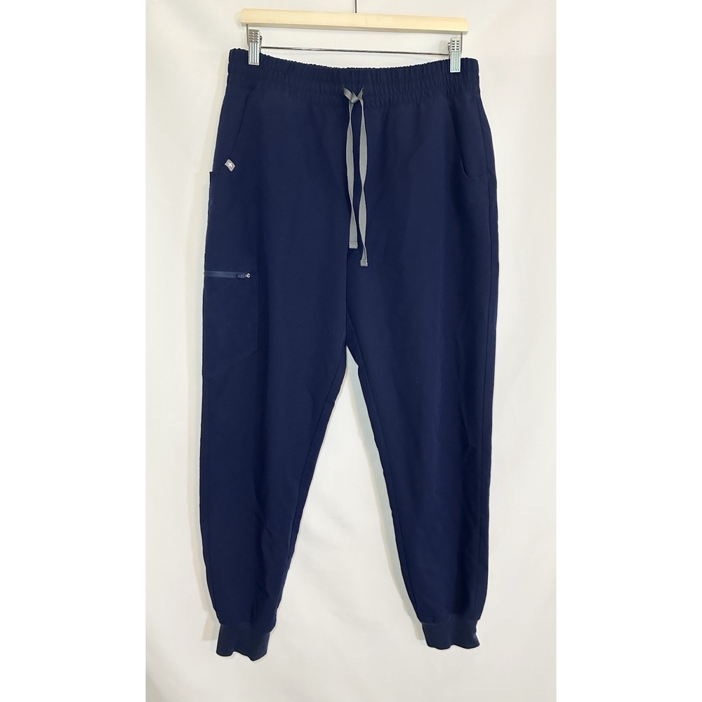 FIGS Women's LARGE Zamora Jogger Scrub Pants Navy Blue Technical Collection